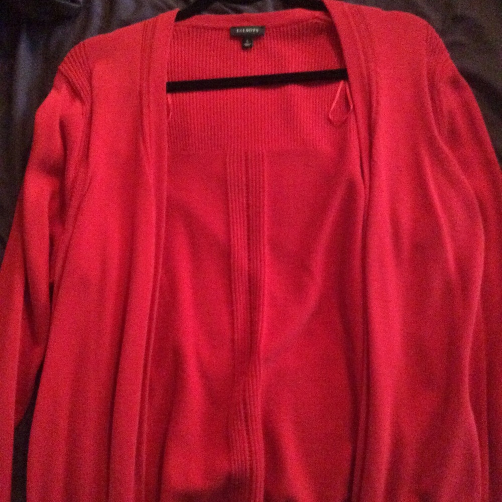 Red Open Cardigan